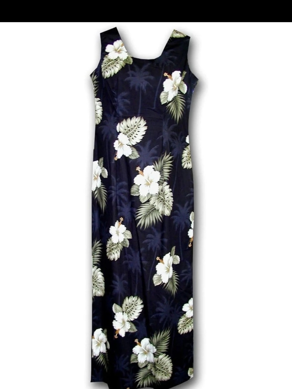 Plus Size 2XL Authentic Blue Floral Hawaiian Dress Made In Hawaii
